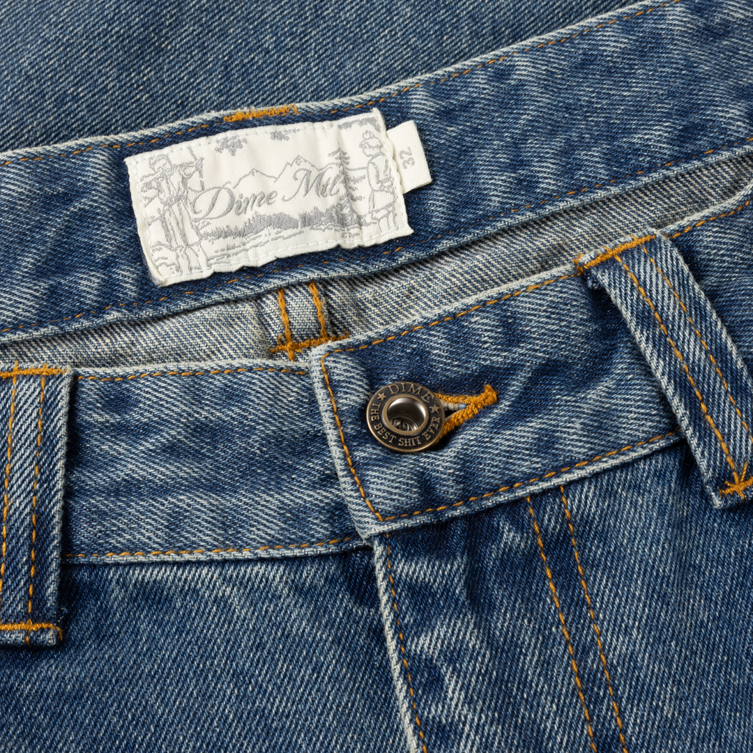 Dime Straight Denim Pants - Stone Washed