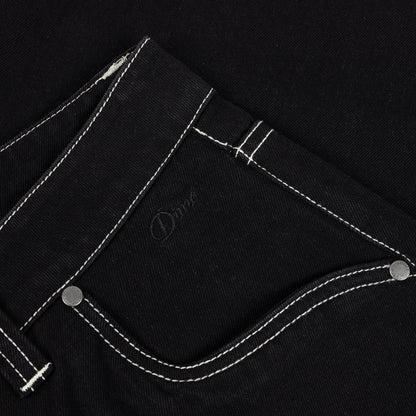 Dime Baggy Denim Pants - Black (Contrast Stitch)