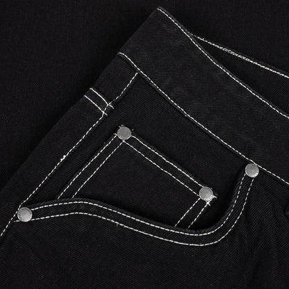 Dime Baggy Denim Pants - Black (Contrast Stitch)