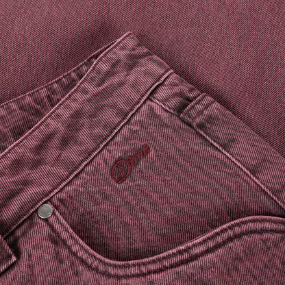 Dime Baggy Denim Pants - Wine Washed