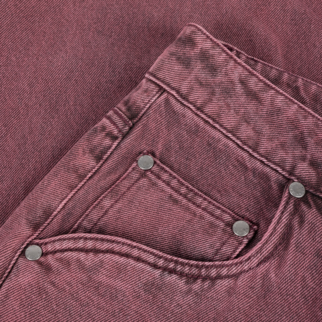 Dime Baggy Denim Pants - Wine Washed