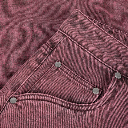 Dime Baggy Denim Pants - Wine Washed