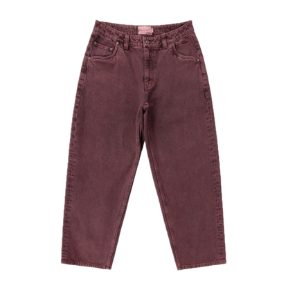 Dime Baggy Denim Pants - Wine Washed