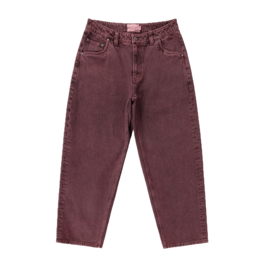 Dime Baggy Denim Pants - Wine Washed