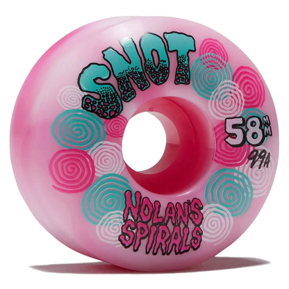 Snot Nolan Spiral Wide Boys Pink/White Swirl Wheels - 99A 58mm