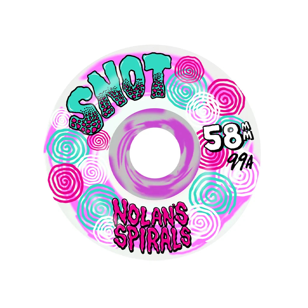 Snot Nolan Spiral Wide Boys Pink/White Swirl Wheels - 99A 58mm