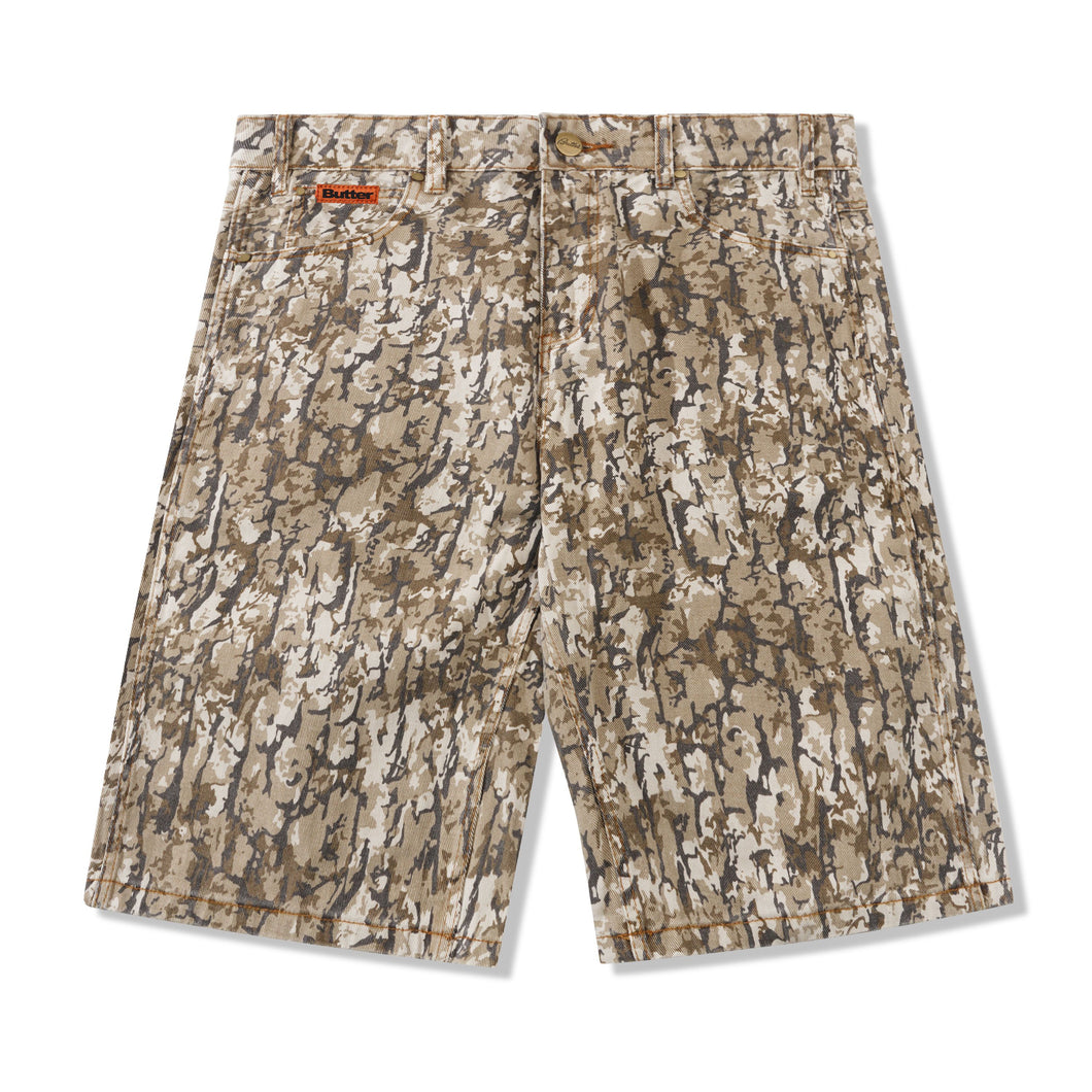 Butter Goods Bark Camo Denim Shorts - Tan