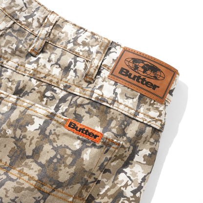 Butter Goods Bark Camo Denim Shorts - Tan