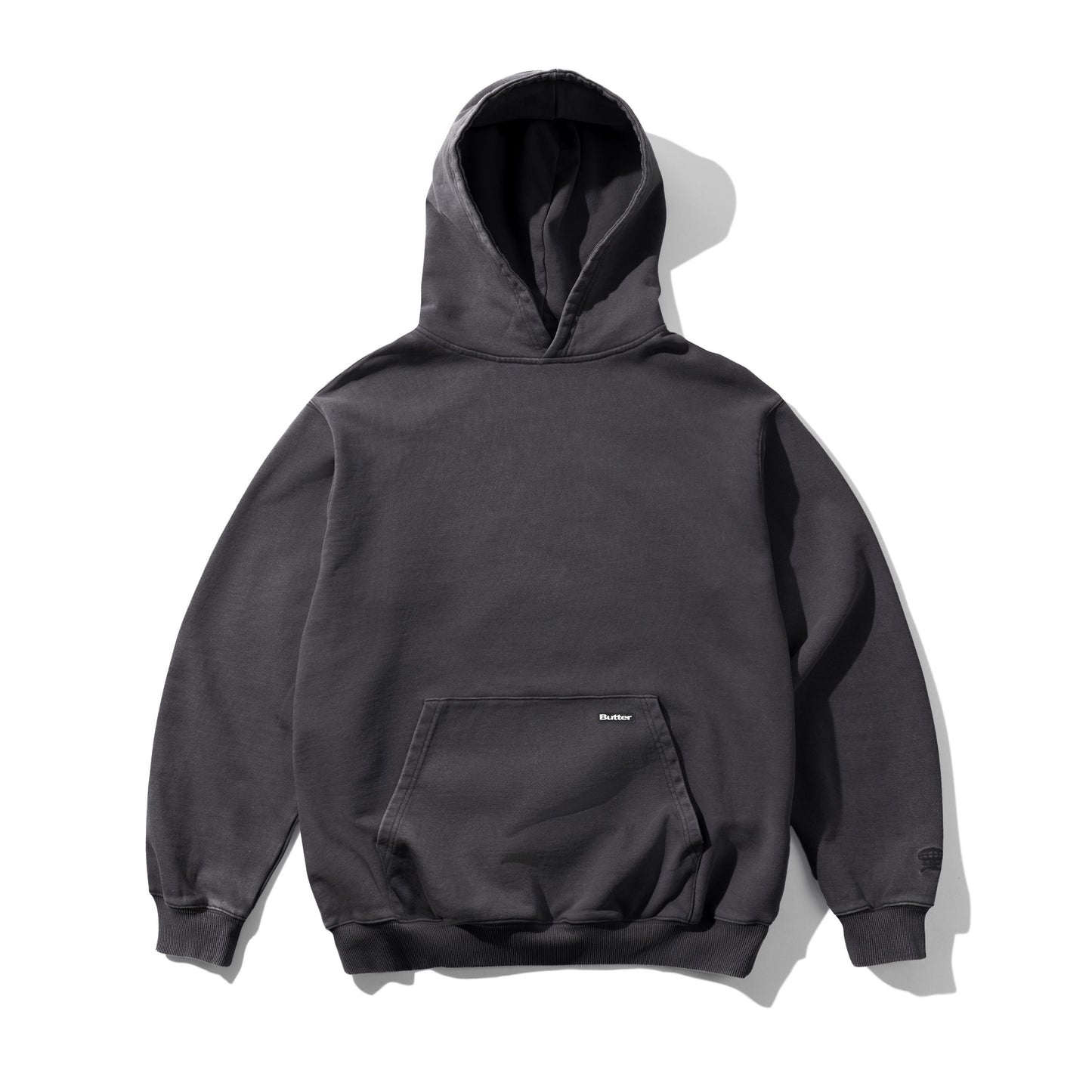 Butter Goods Basic Hoodie (Pocket Logo) - Washed Black