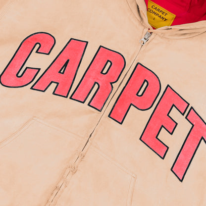 Carpet Company Battered Varsity Work Jacket - Washed Tan