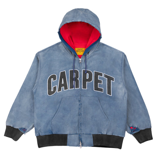 Carpet Company Battered Varsity Work Jacket - Washed Navy
