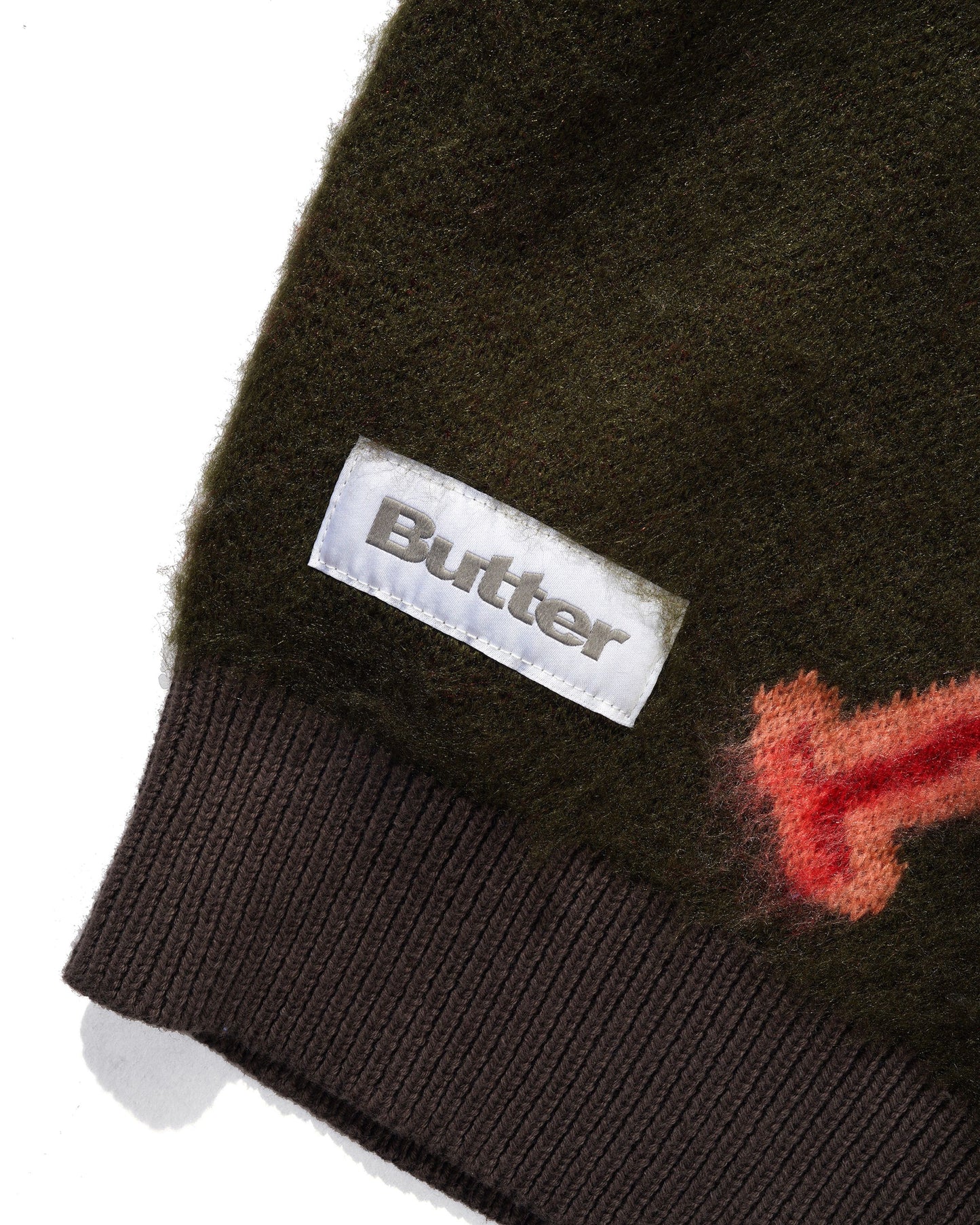 Butter Goods Beetle Zip-Thru Knit Sweater - Olive