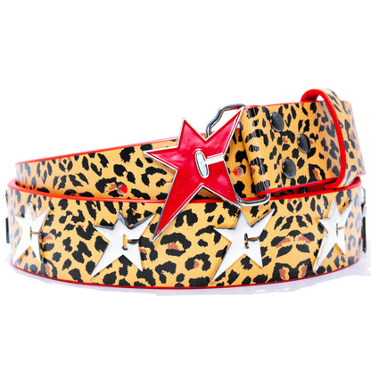 Carpet Company Riveted Leather Belt - Cheetah