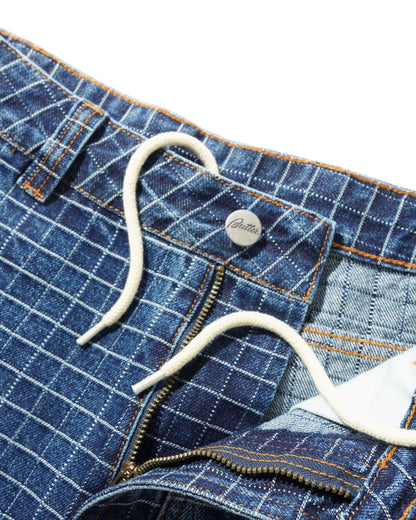 Butter Goods Big Grid Denim Shorts - Indigo