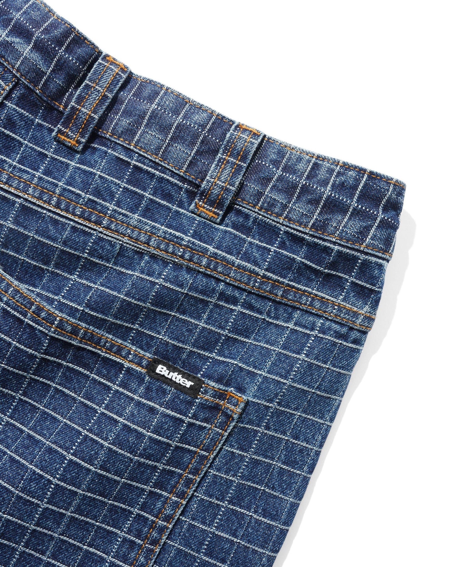 Butter Goods Big Grid Denim Shorts - Indigo
