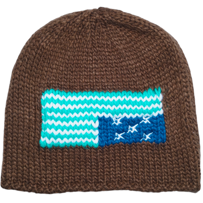 Carpet Company Knit Flag Beanie - Brown