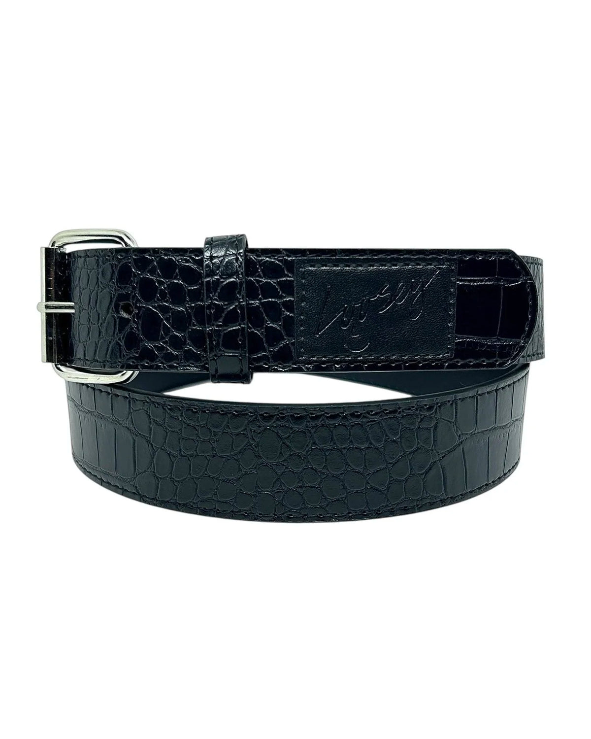 Loosey Croc Skin Belt - Black