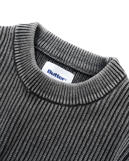 Butter Goods Bleached Knit Sweater - Black
