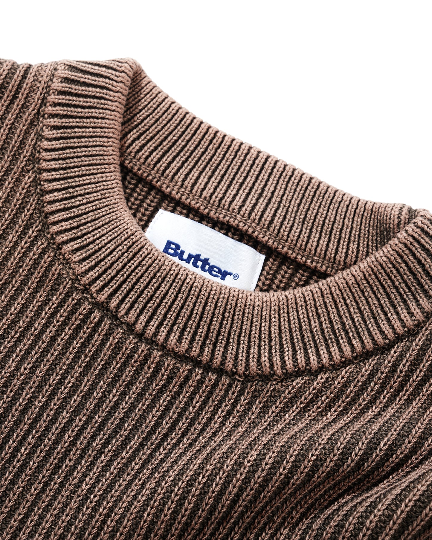 Butter Goods Bleached Knit Sweater - Brown