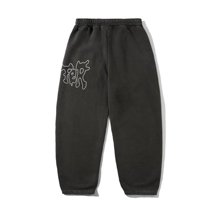 Butter Goods Blotch Fleece Pants - Washed Black