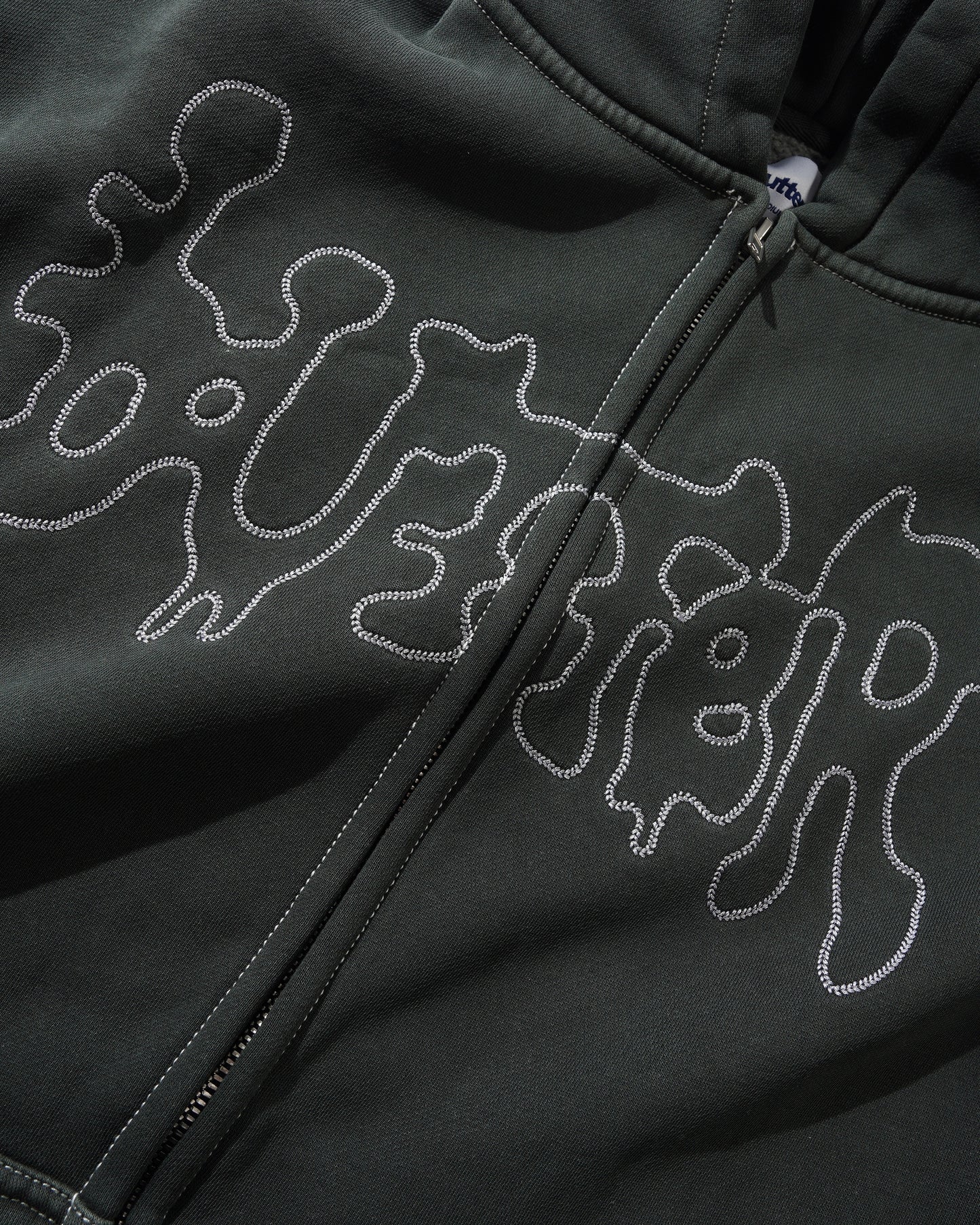 Butter Goods Blotch Zip-Thru Hoodie - Washed Black