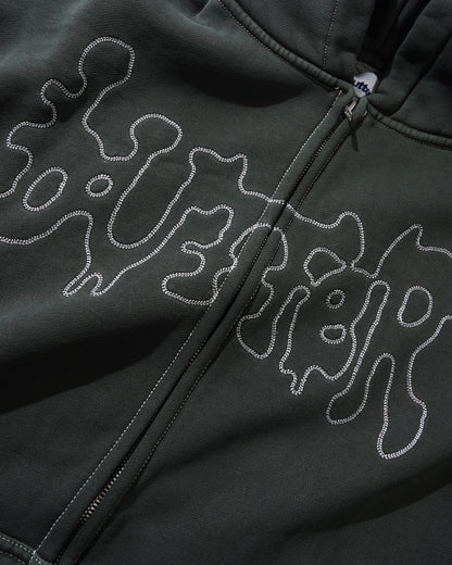 Butter Goods Blotch Zip-Thru Hoodie - Washed Black