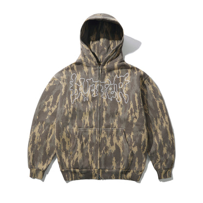 Butter Goods Blotch Zip-Thru Hoodie - Washed Camo