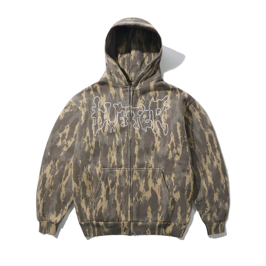 Butter Goods Blotch Zip-Thru Hoodie - Washed Camo