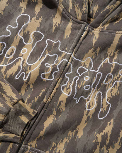 Butter Goods Blotch Zip-Thru Hoodie - Washed Camo