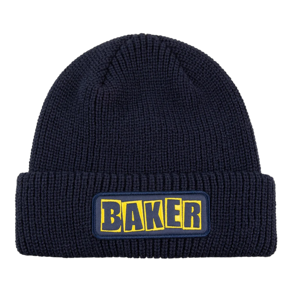 Baker Brand Logo Beanie - Navy/Yellow