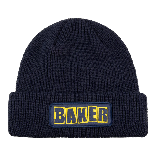 Baker Brand Logo Beanie - Navy/Yellow