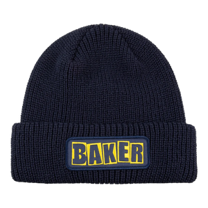 Baker Brand Logo Beanie - Navy/Yellow