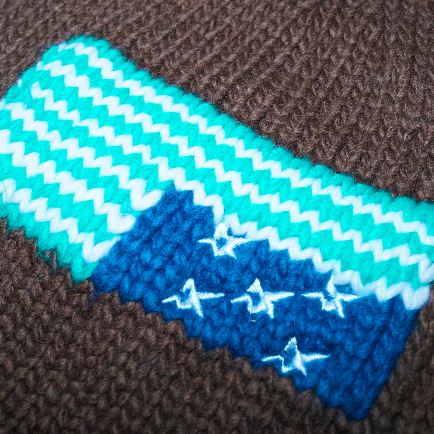 Carpet Company Knit Flag Beanie - Brown