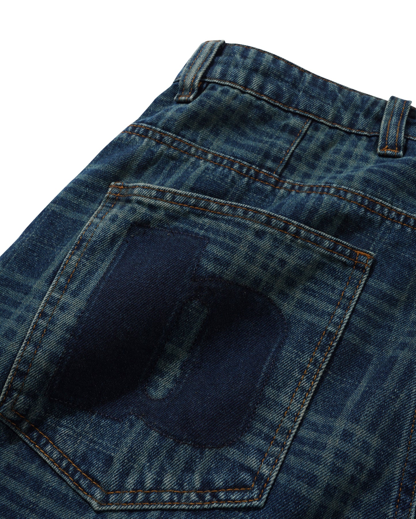 Butter Goods Burn Wide Cut Denim Jeans - Dark Indigo Plaid