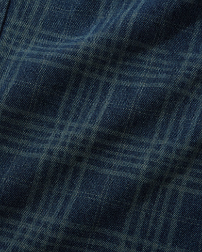 Butter Goods Burn Wide Cut Denim Jeans - Dark Indigo Plaid
