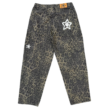 Star Team Carpenter Star Jeans - Olive Leopard