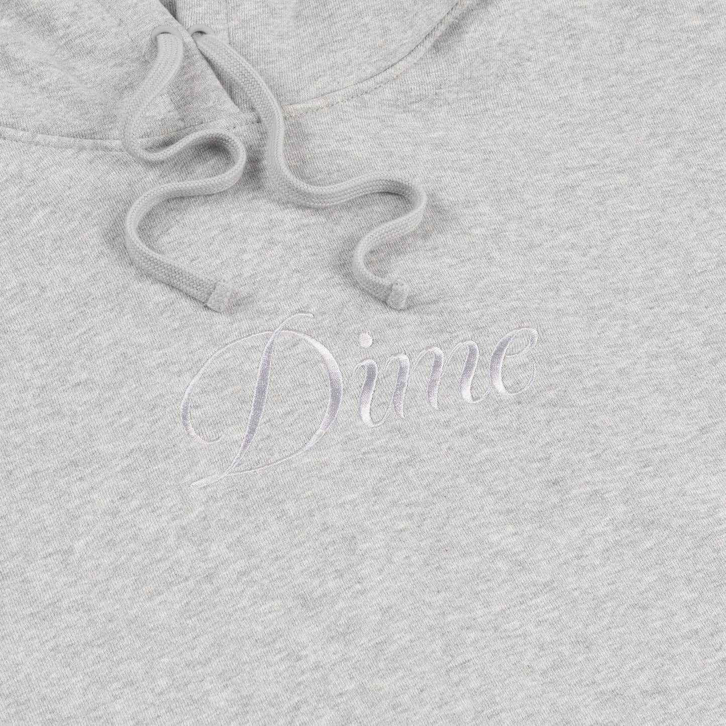 Dime Cursive Logo Hoodie - Heather Gray