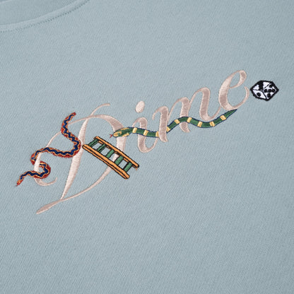 Dime Cursive Snake Crewneck - Cloud Gray