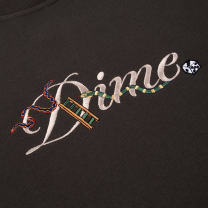 Dime Cursive Snake Crewneck - Vintage Black