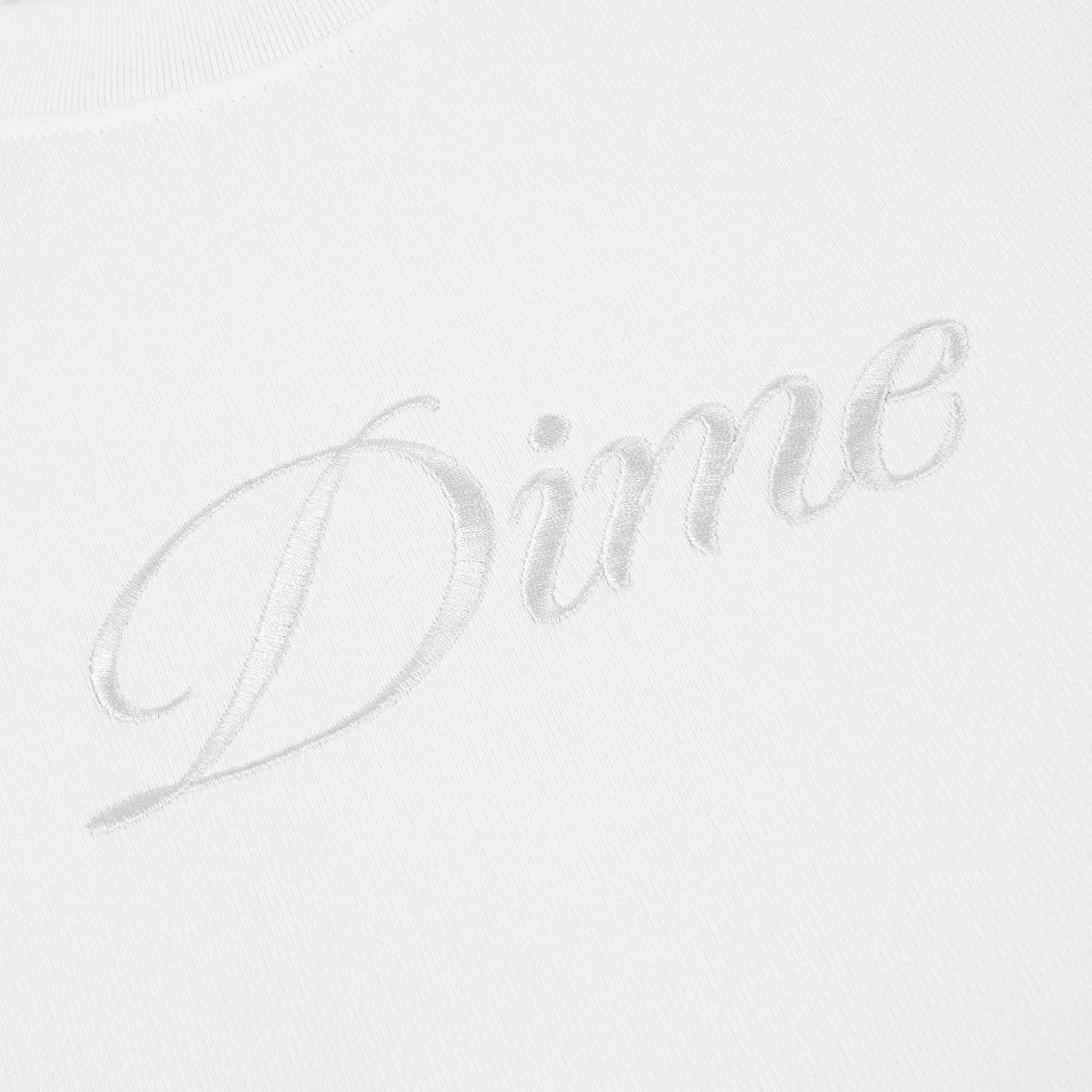 Dime Cursive Logo Crewneck - White