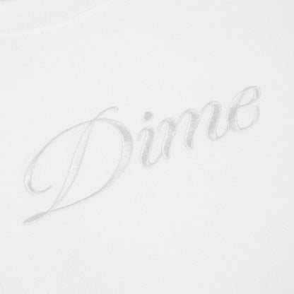 Dime Cursive Logo Crewneck - White