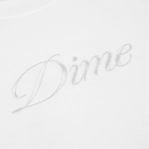 Dime Cursive Logo Crewneck - White