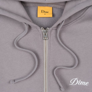 Dime Cursive Small Logo Zip Hoodie - Taupe