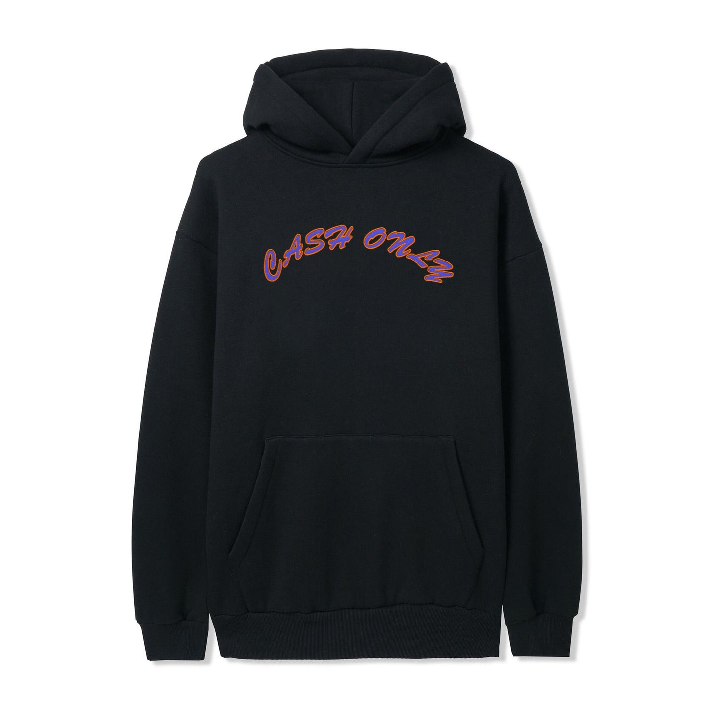 Cash Only Nylon Applique Logo Pullover Hoodie - Black