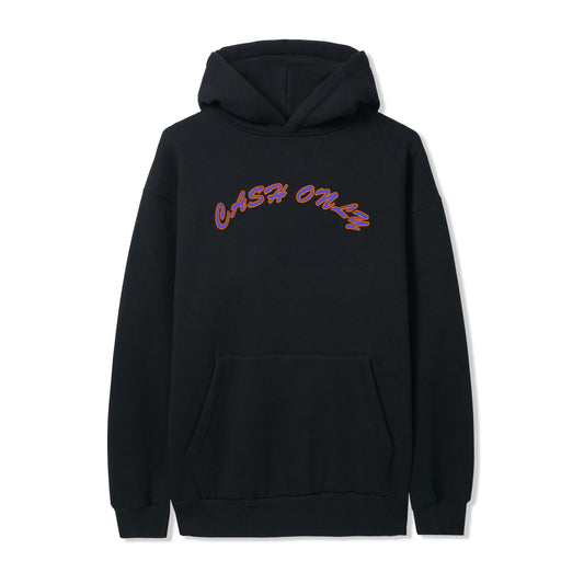 Cash Only Nylon Applique Logo Pullover Hoodie - Black