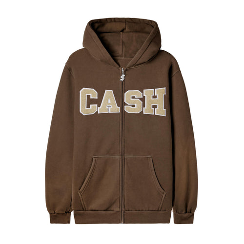 Cash Only Campus Zip-Thru Hoodie - Brown
