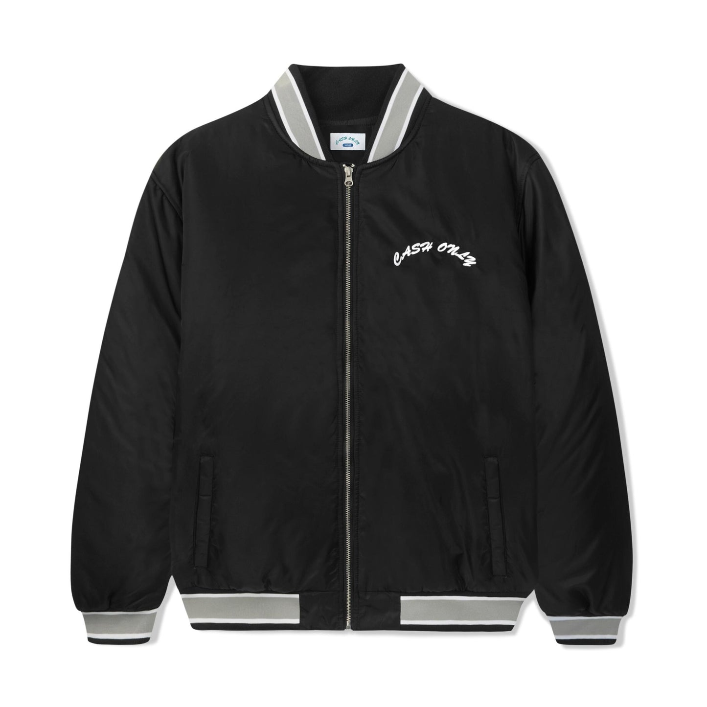 Cash Only Spell Out Bomber Jacket - Black