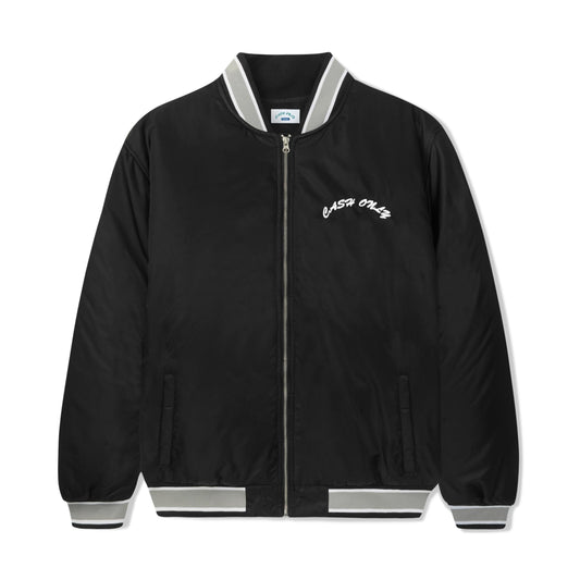 Cash Only Spell Out Bomber Jacket - Black