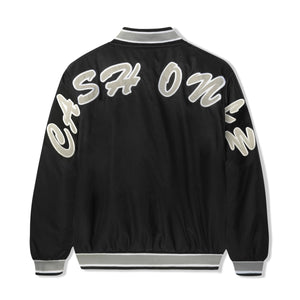 Cash Only Spell Out Bomber Jacket - Black