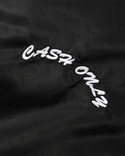 Cash Only Spell Out Bomber Jacket - Black